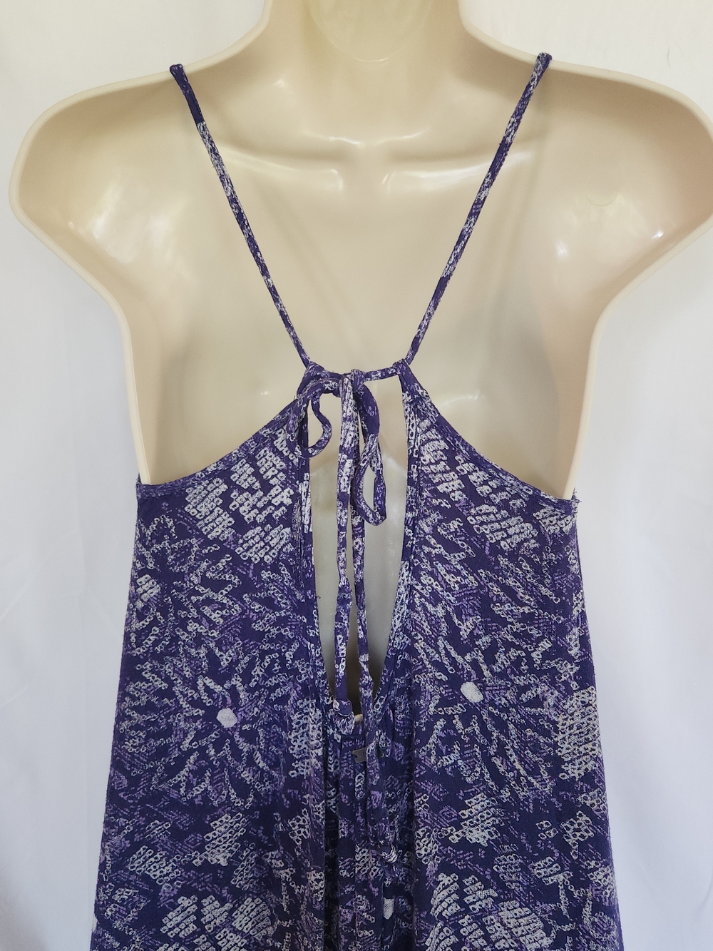 Roxy Viscose Floral Print Blue Maxi Dress with Adjustable Spaghetti Strap M - Picture 5 of 11